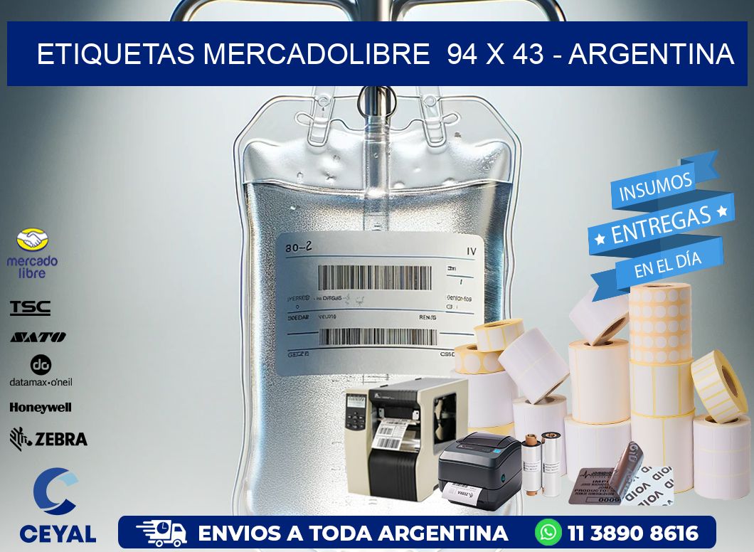 ETIQUETAS MERCADOLIBRE  94 x 43 – ARGENTINA