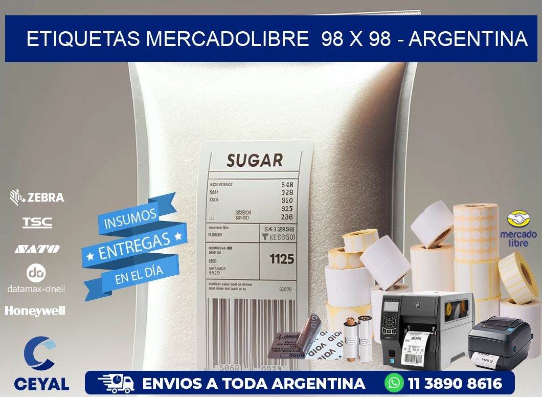 ETIQUETAS MERCADOLIBRE  98 x 98 - ARGENTINA