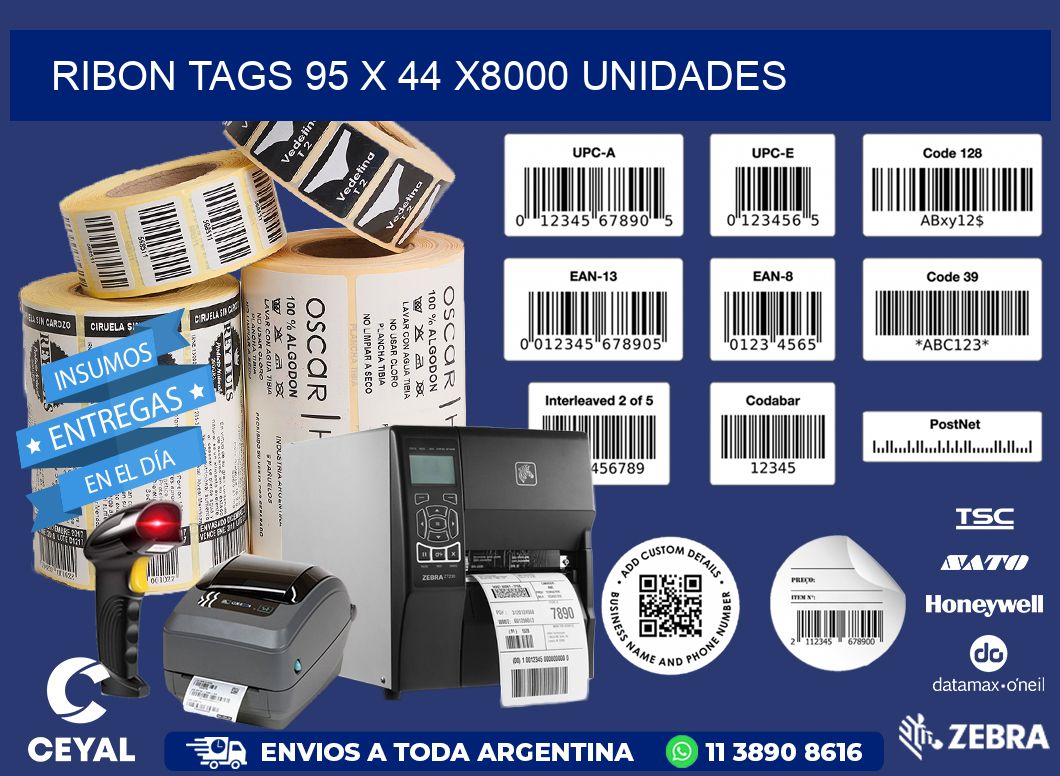 RIBON TAGS 95 x 44 X8000 UNIDADES