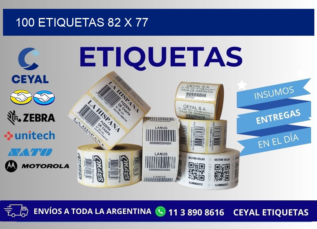 100 ETIQUETAS 82 x 77