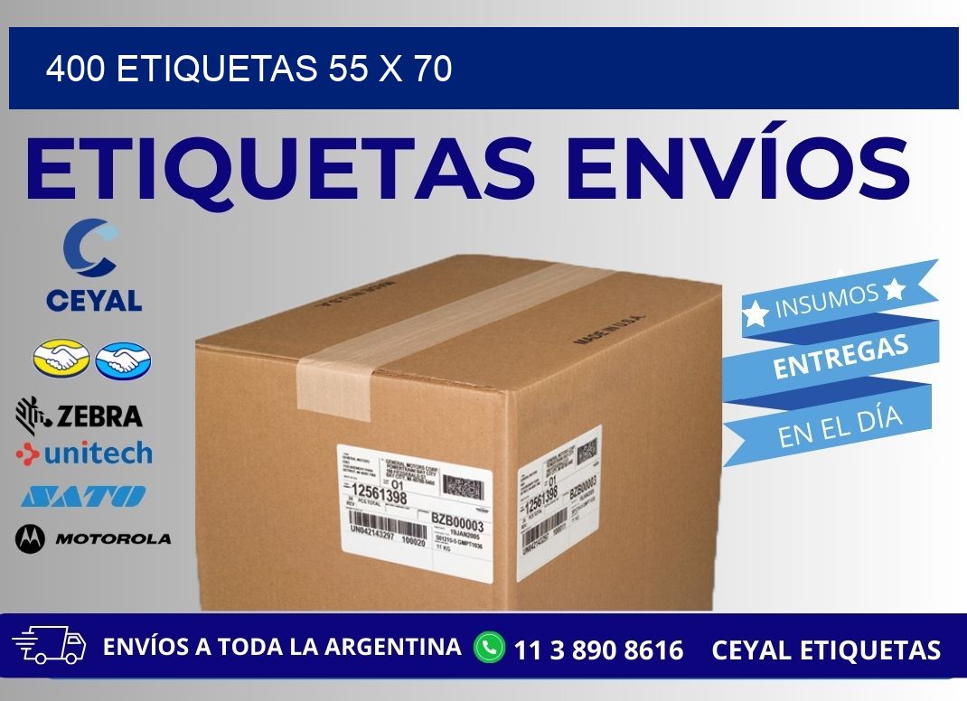 400 ETIQUETAS 55 x 70