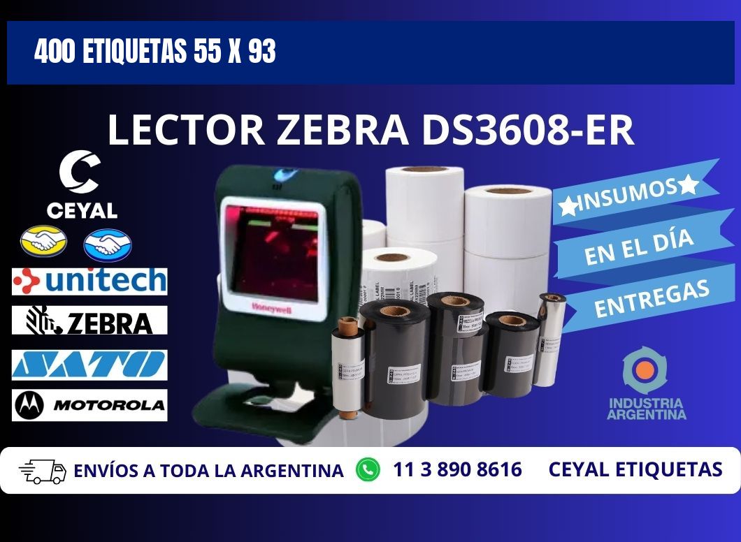 400 ETIQUETAS 55 x 93