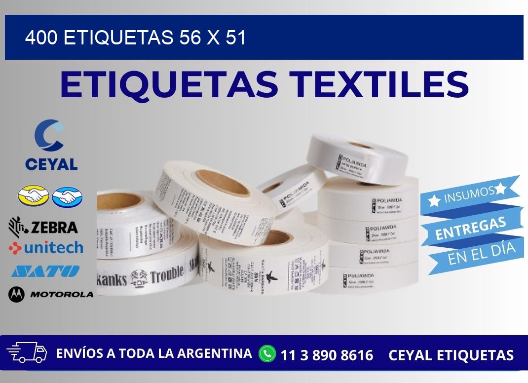 400 ETIQUETAS 56 x 51