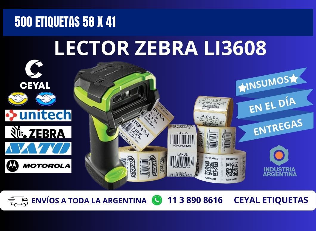 500 ETIQUETAS 58 x 41