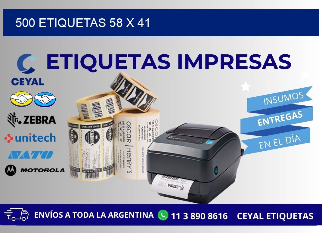 500 ETIQUETAS 58 x 41