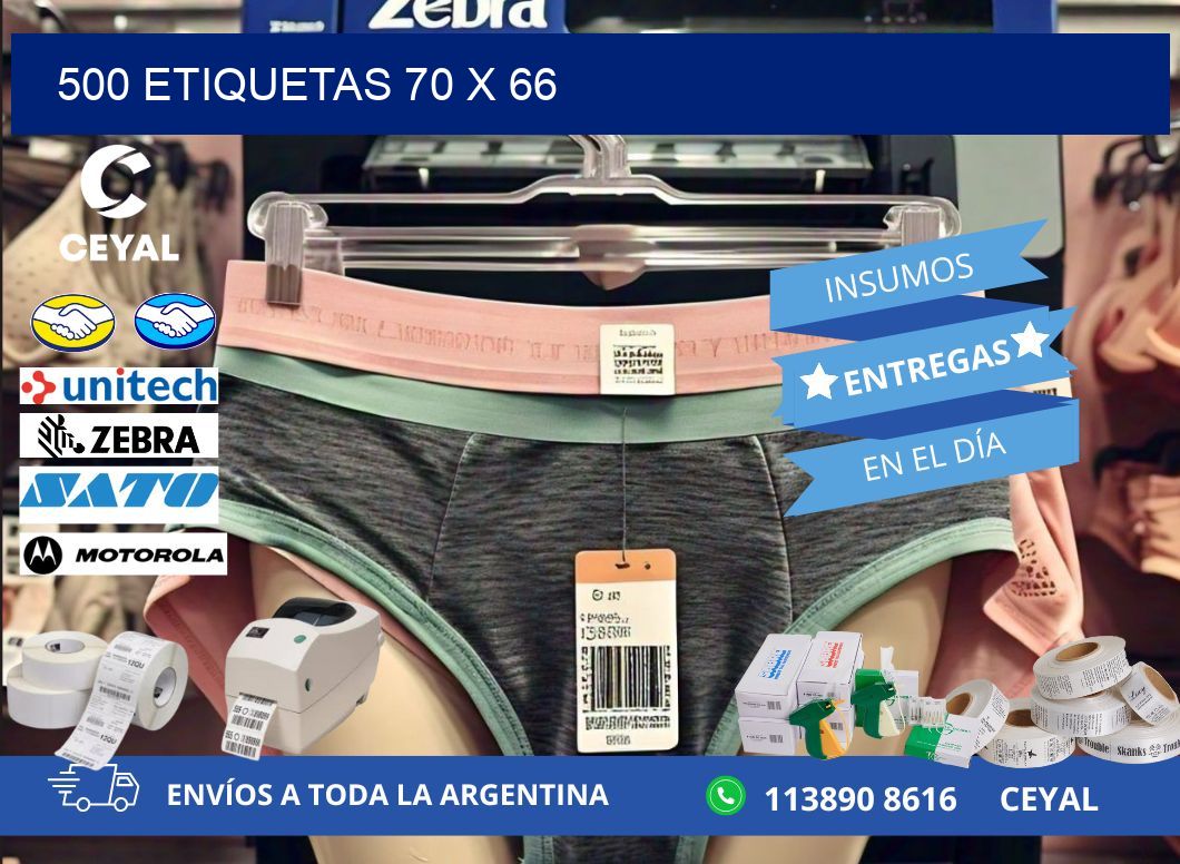 500 ETIQUETAS 70 x 66