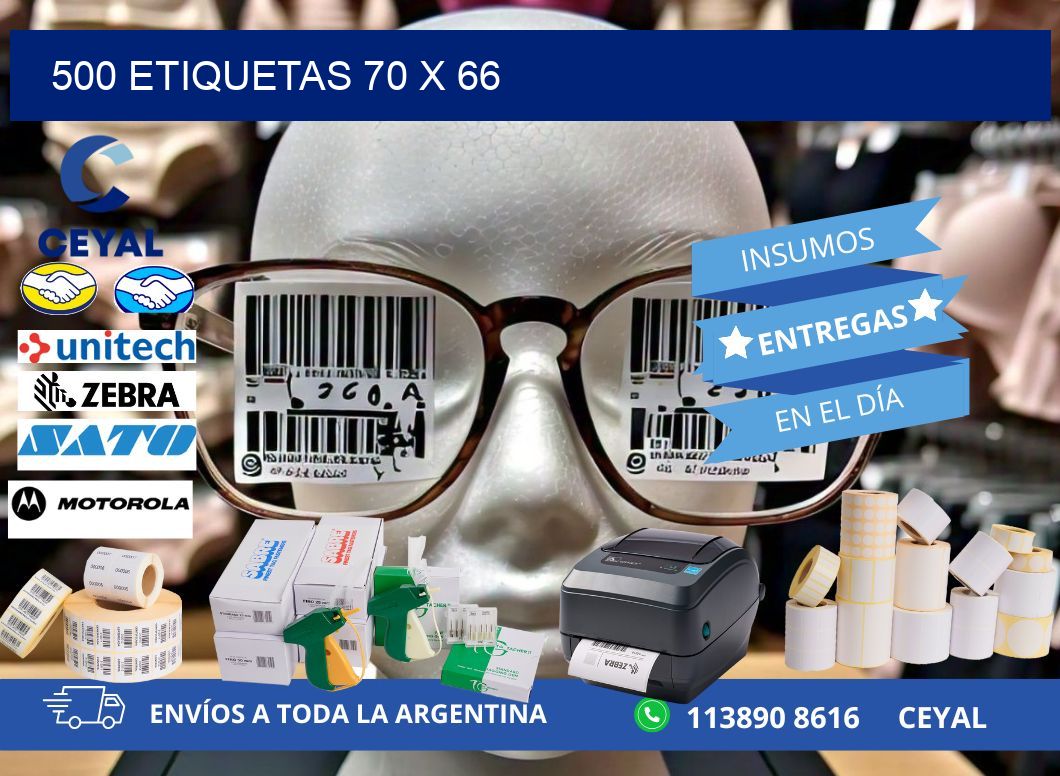 500 ETIQUETAS 70 x 66