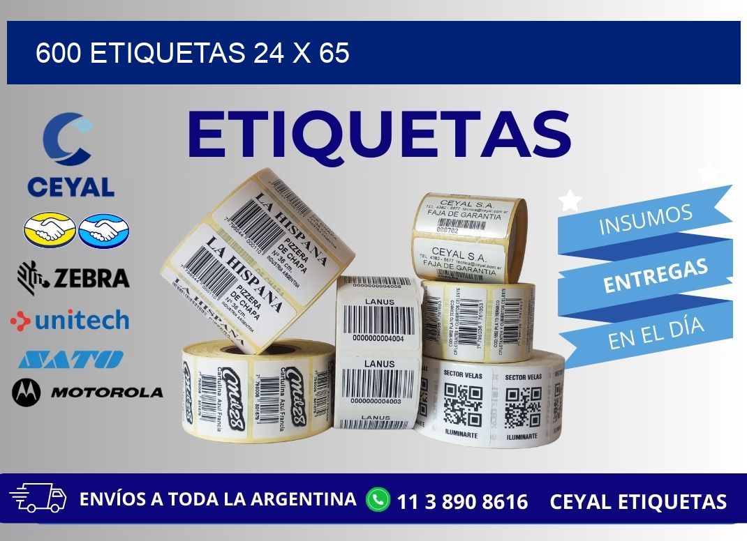600 ETIQUETAS 24 x 65