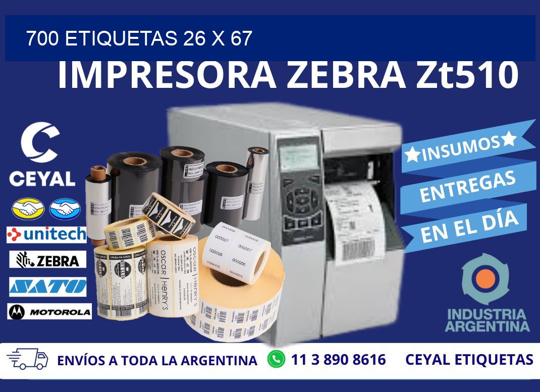 700 ETIQUETAS 26 x 67