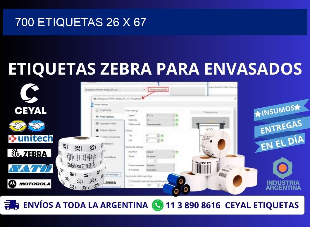 700 ETIQUETAS 26 x 67