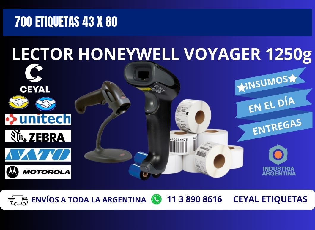 700 ETIQUETAS 43 x 80