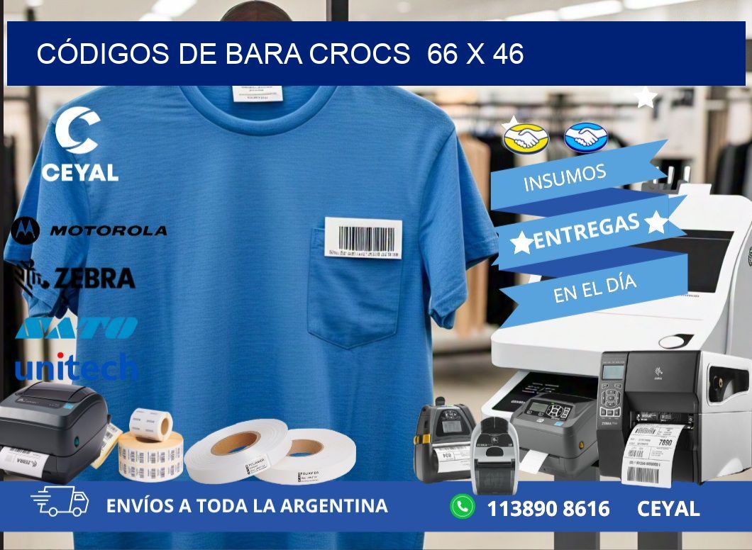 CÓDIGOS DE BARA CROCS  66 x 46