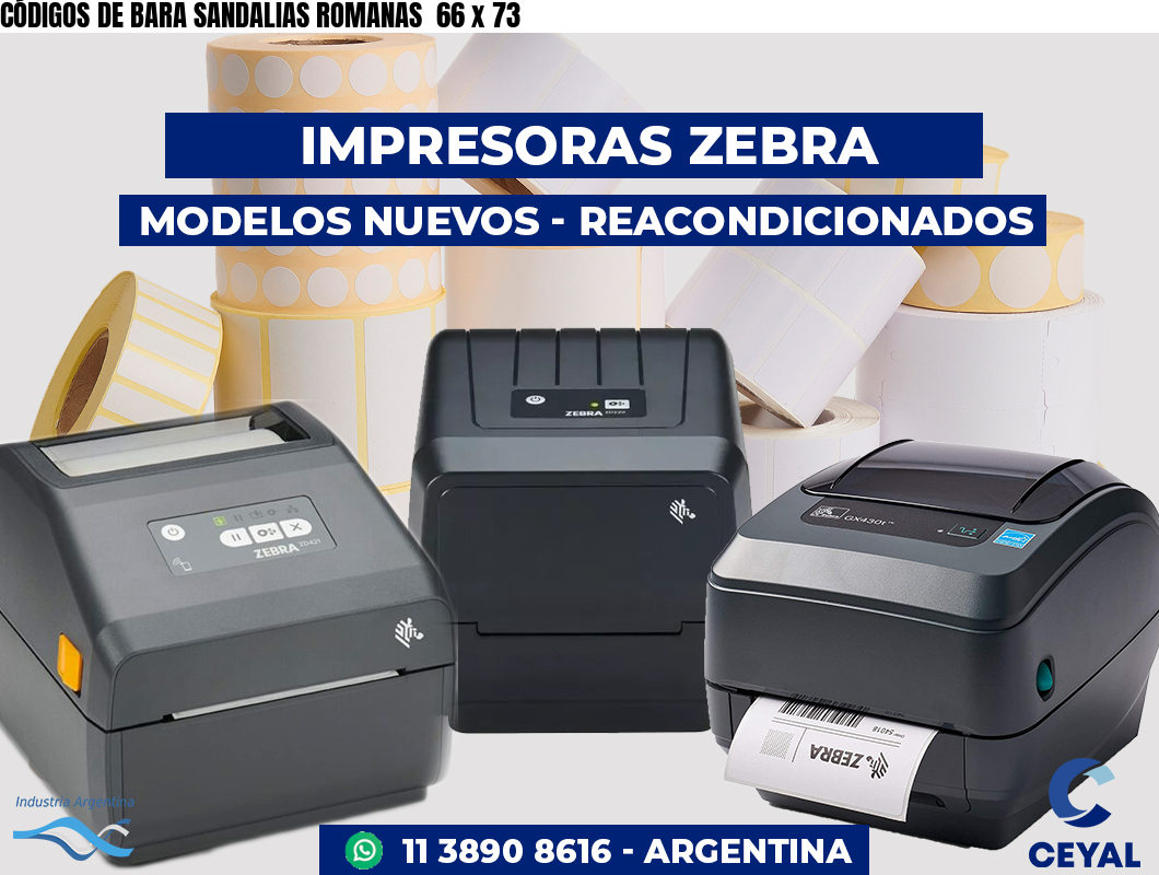 CÓDIGOS DE BARA SANDALIAS ROMANAS  66 x 73