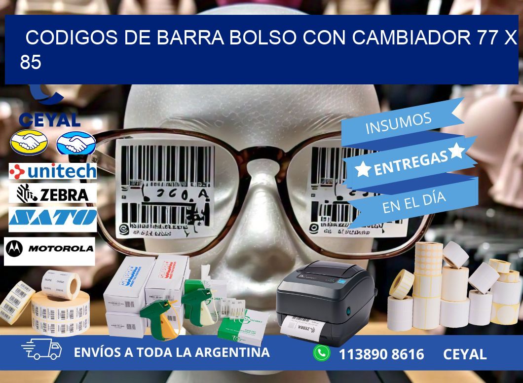 CODIGOS DE BARRA BOLSO CON CAMBIADOR 77 x 85