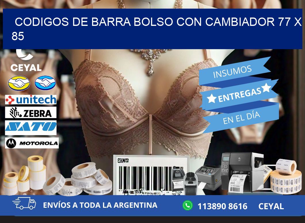 CODIGOS DE BARRA BOLSO CON CAMBIADOR 77 x 85