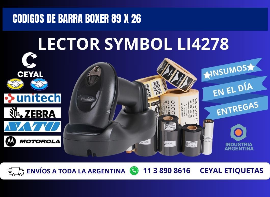 CODIGOS DE BARRA BOXER 89 x 26
