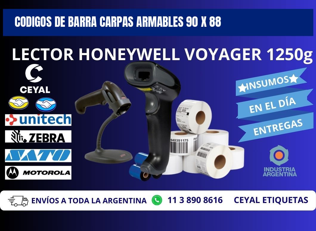 CODIGOS DE BARRA CARPAS ARMABLES 90 x 88