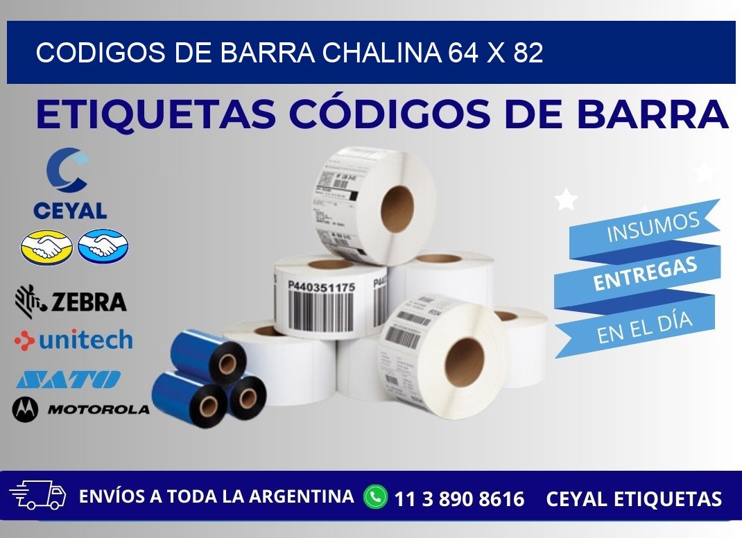 CODIGOS DE BARRA CHALINA 64 x 82
