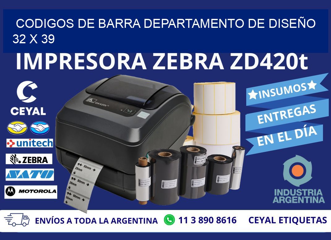 CODIGOS DE BARRA DEPARTAMENTO DE DISEÑO  32 x 39