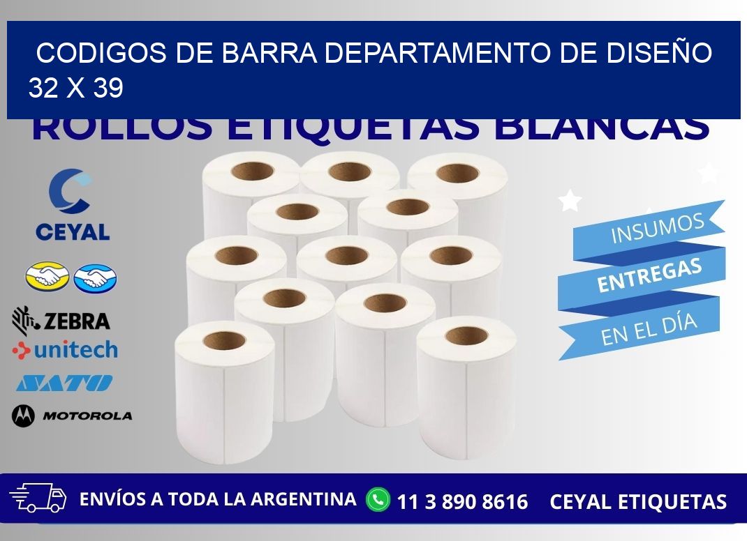 CODIGOS DE BARRA DEPARTAMENTO DE DISEÑO  32 x 39