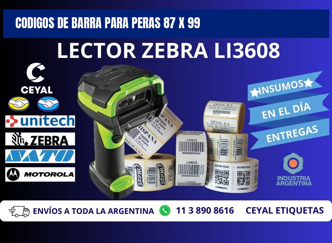 CODIGOS DE BARRA PARA PERAS 87 x 99