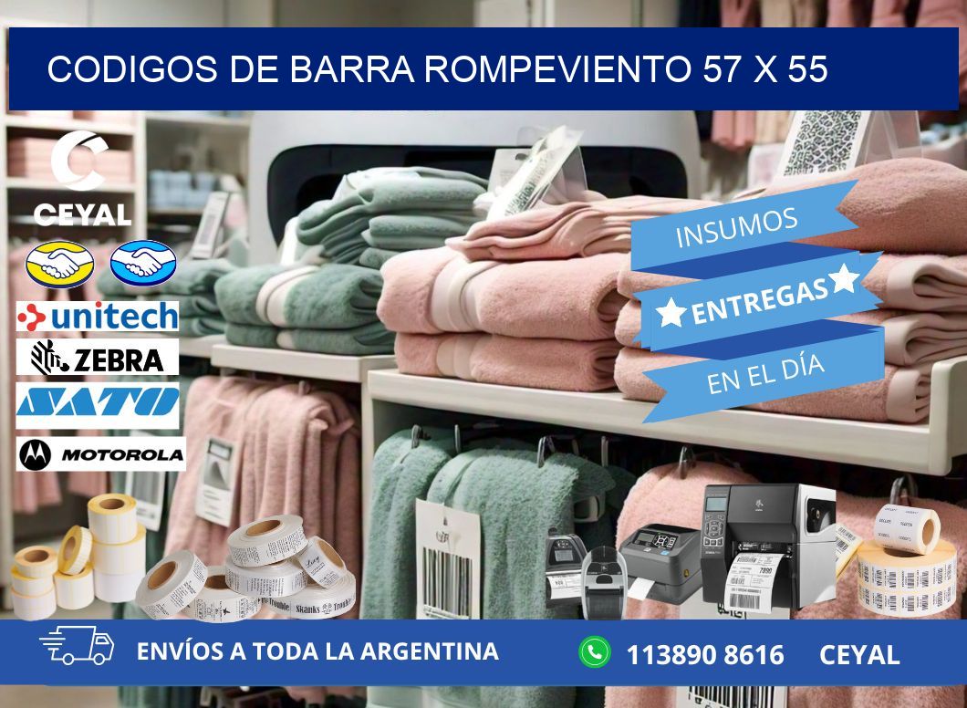 CODIGOS DE BARRA ROMPEVIENTO 57 x 55