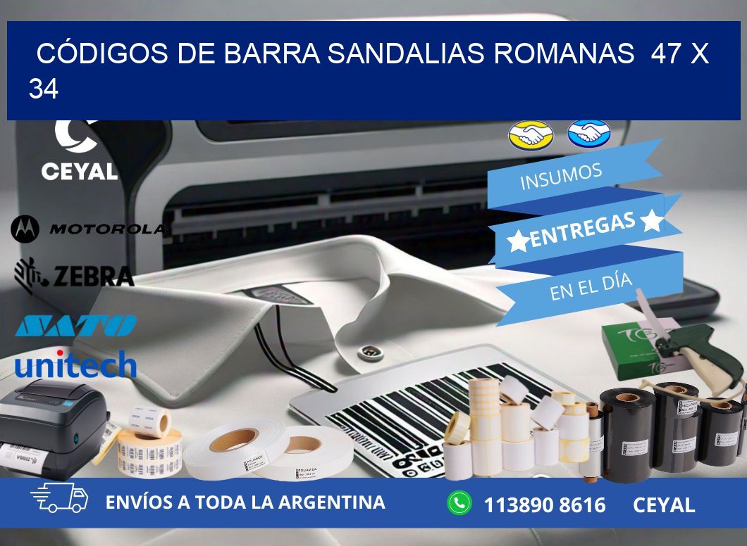 CÓDIGOS DE BARRA SANDALIAS ROMANAS  47 x 34