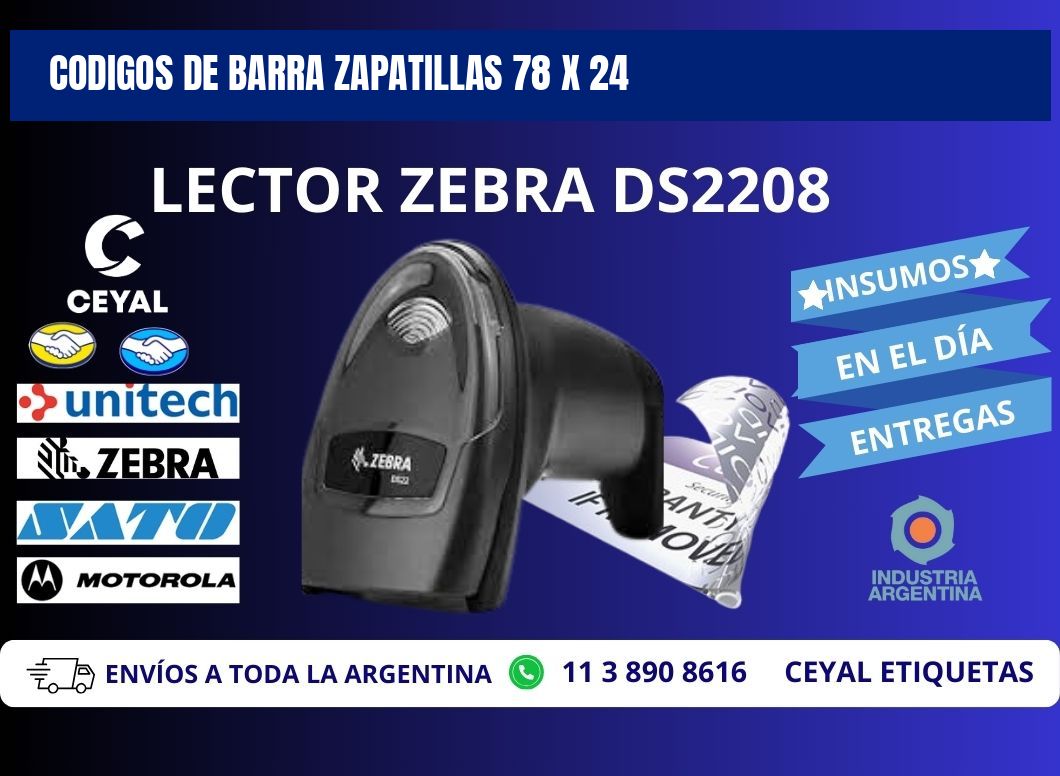 CODIGOS DE BARRA ZAPATILLAS 78 x 24