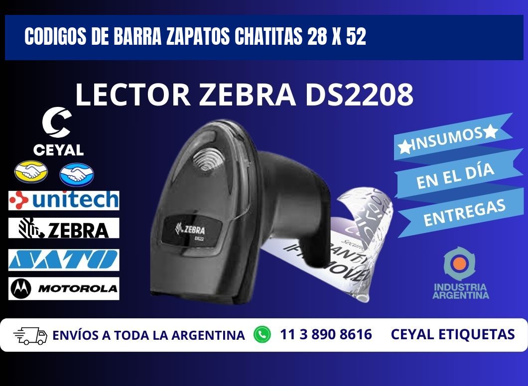 CODIGOS DE BARRA ZAPATOS CHATITAS 28 x 52