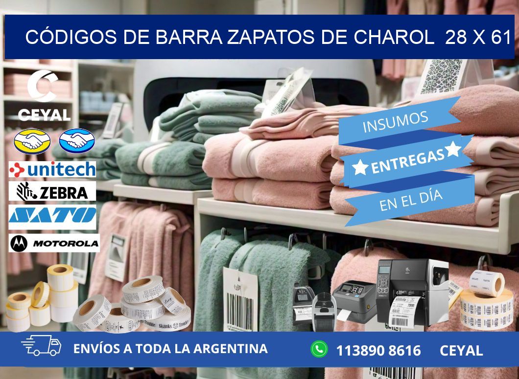 CÓDIGOS DE BARRA ZAPATOS DE CHAROL  28 x 61