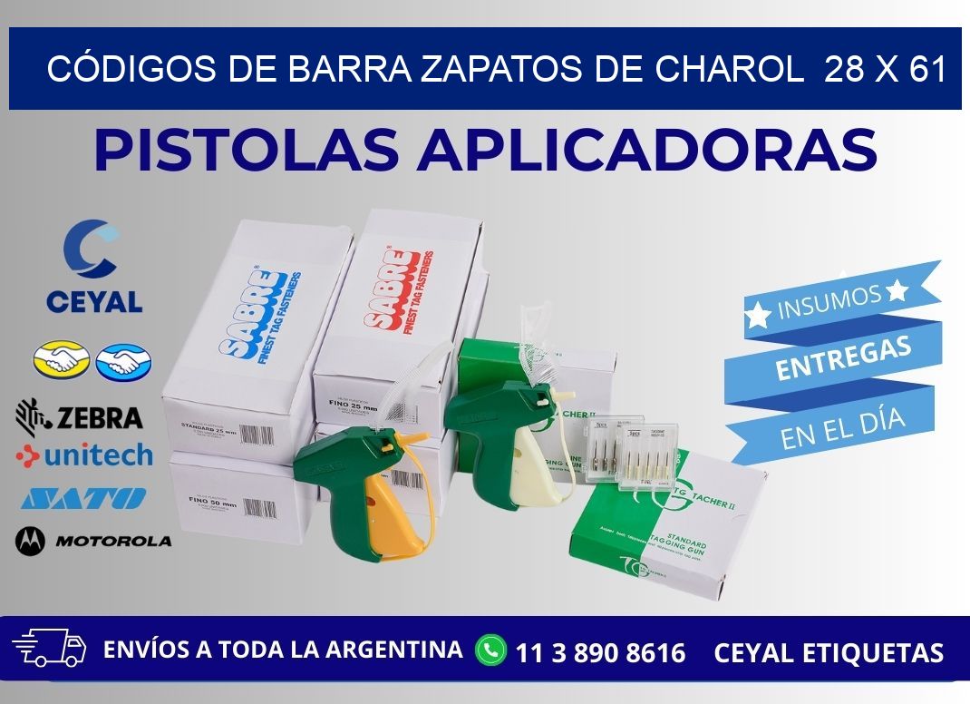 CÓDIGOS DE BARRA ZAPATOS DE CHAROL  28 x 61