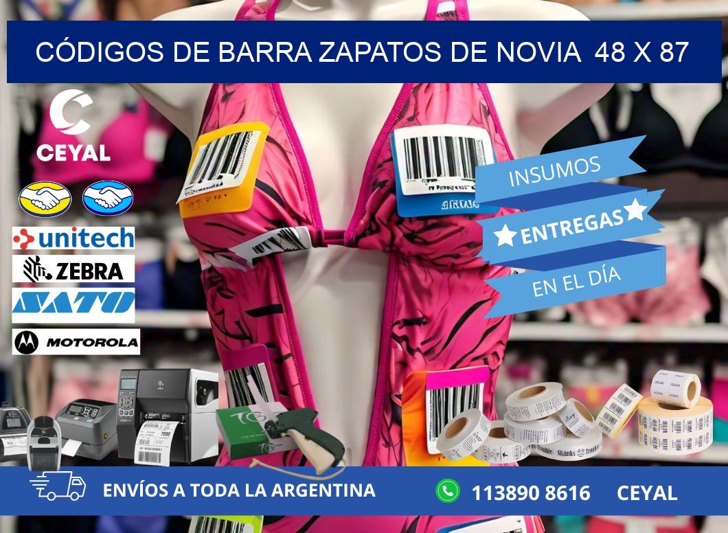 CÓDIGOS DE BARRA ZAPATOS DE NOVIA  48 x 87