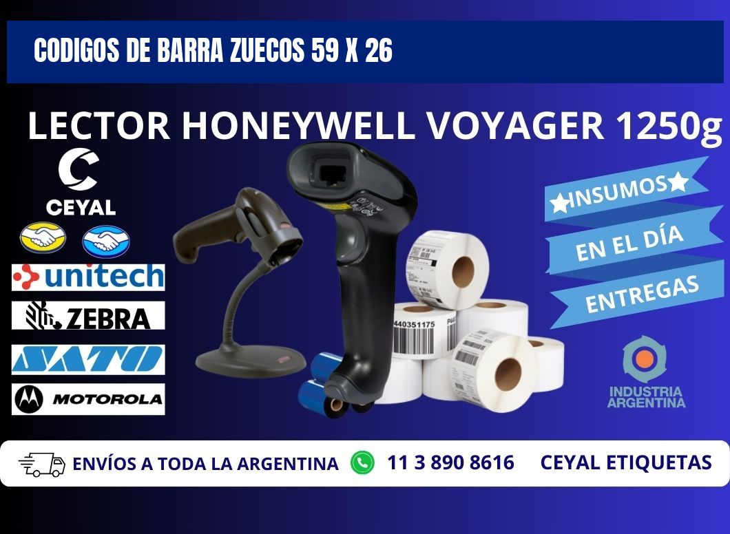 CODIGOS DE BARRA ZUECOS 59 x 26
