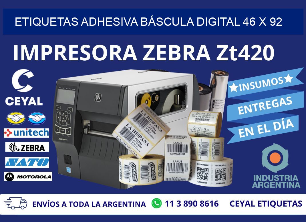 ETIQUETAS ADHESIVA BÁSCULA DIGITAL 46 x 92
