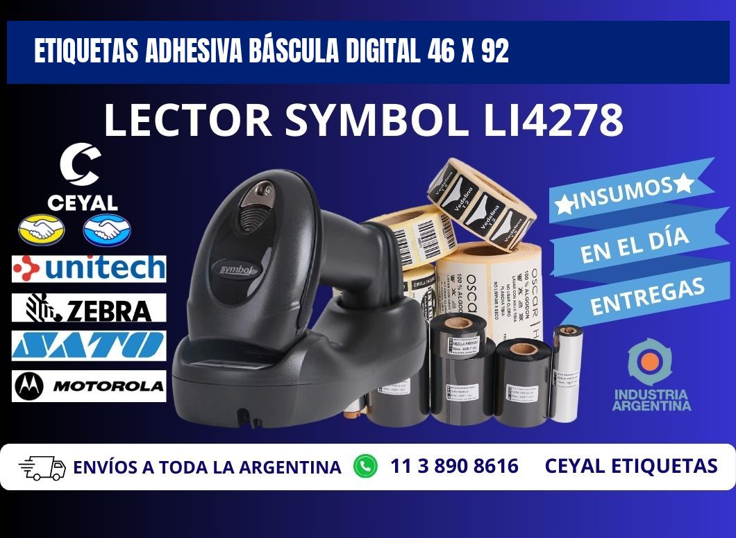 ETIQUETAS ADHESIVA BÁSCULA DIGITAL 46 x 92