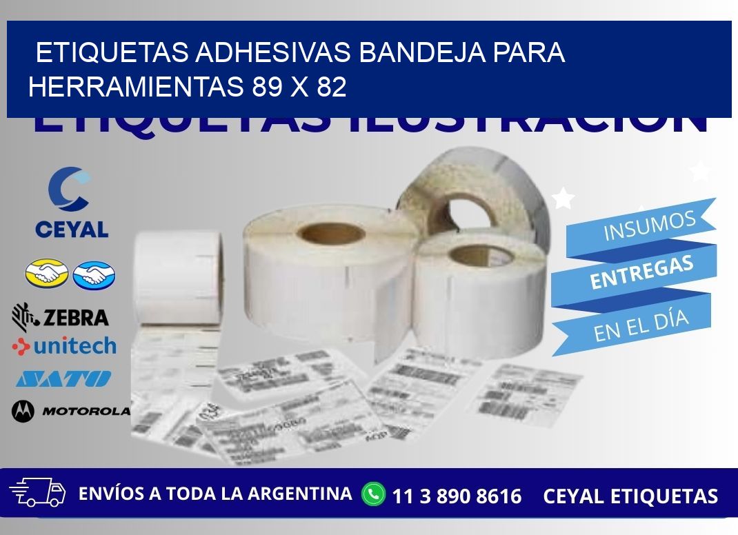 ETIQUETAS ADHESIVAS BANDEJA PARA HERRAMIENTAS 89 x 82