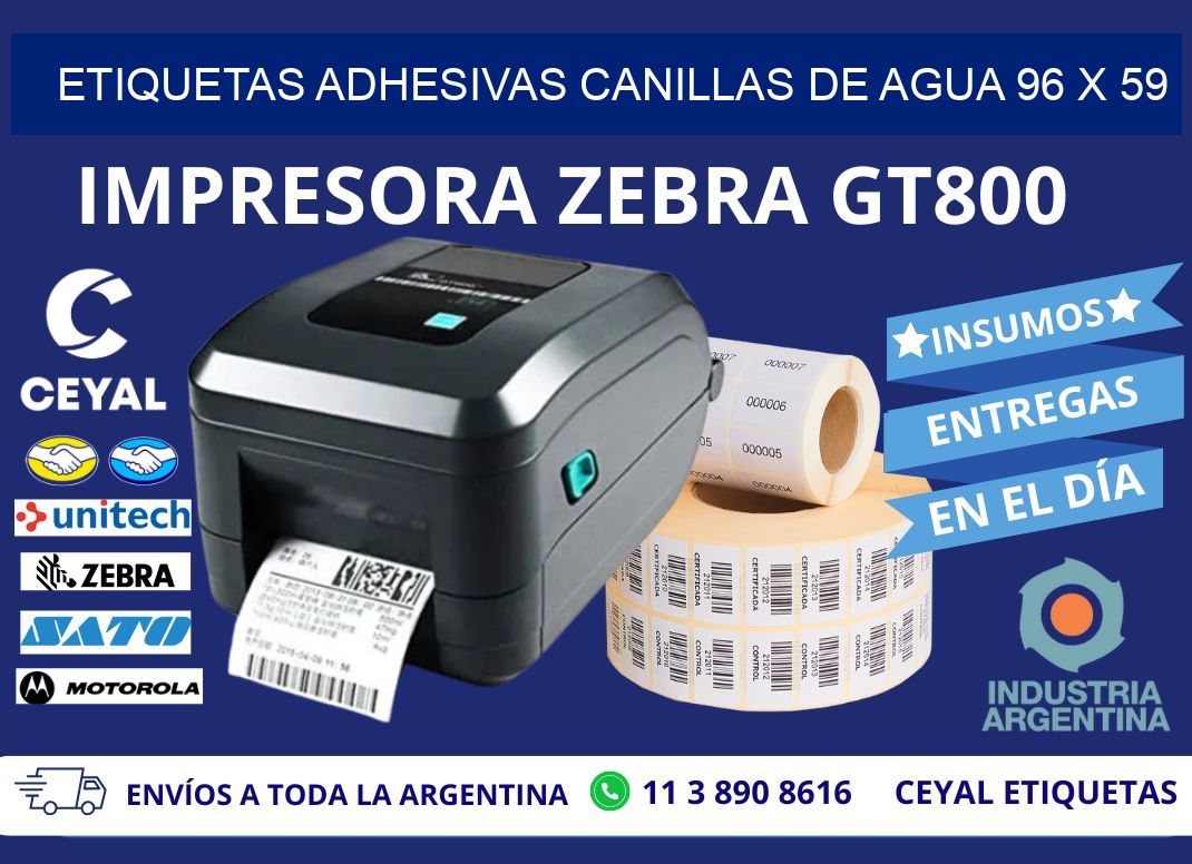 ETIQUETAS ADHESIVAS CANILLAS DE AGUA 96 x 59