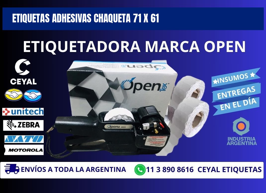 ETIQUETAS ADHESIVAS CHAQUETA 71 x 61