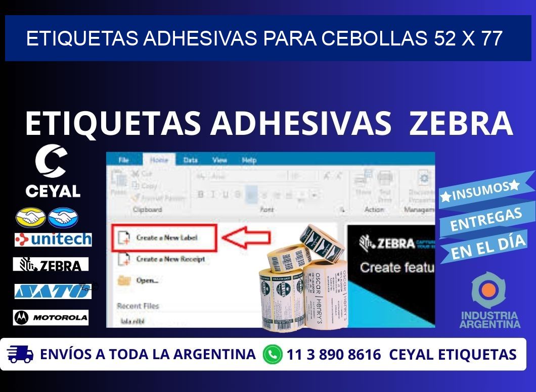 ETIQUETAS ADHESIVAS PARA CEBOLLAS 52 x 77