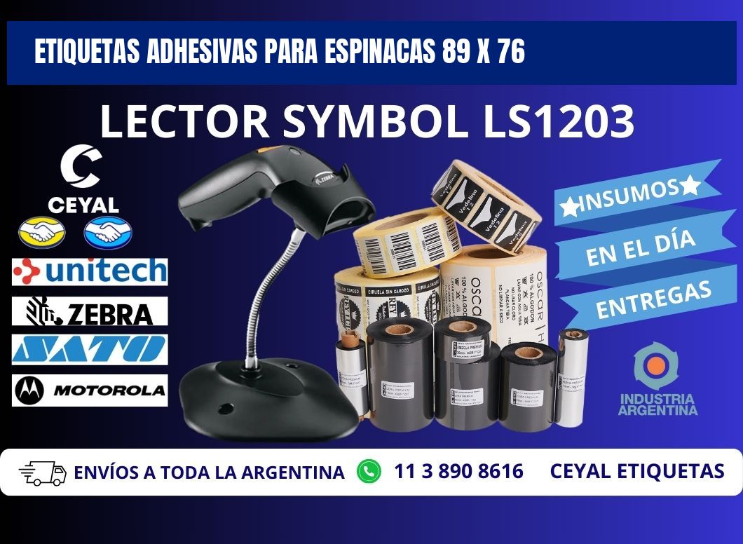 ETIQUETAS ADHESIVAS PARA ESPINACAS 89 x 76