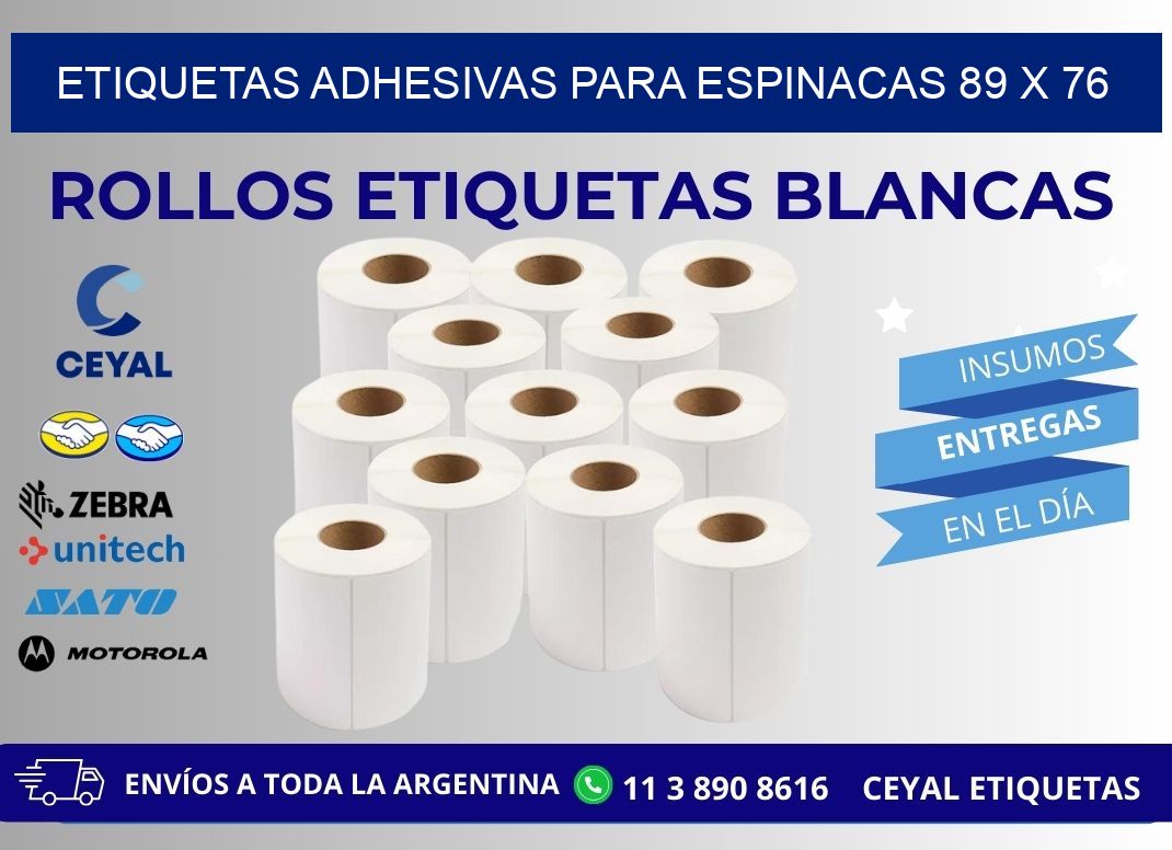 ETIQUETAS ADHESIVAS PARA ESPINACAS 89 x 76