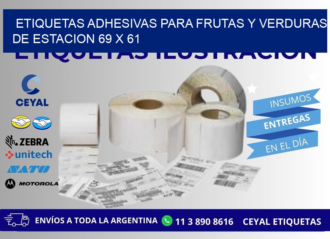 ETIQUETAS ADHESIVAS PARA FRUTAS Y VERDURAS DE ESTACION 69 x 61