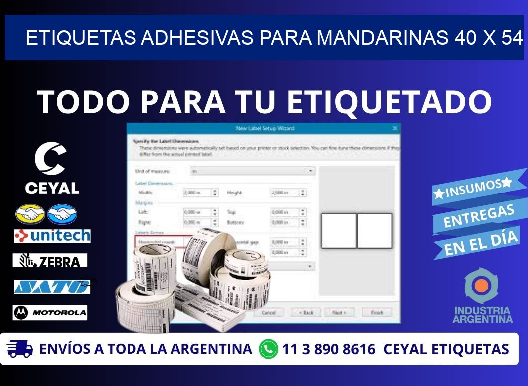 ETIQUETAS ADHESIVAS PARA MANDARINAS 40 x 54