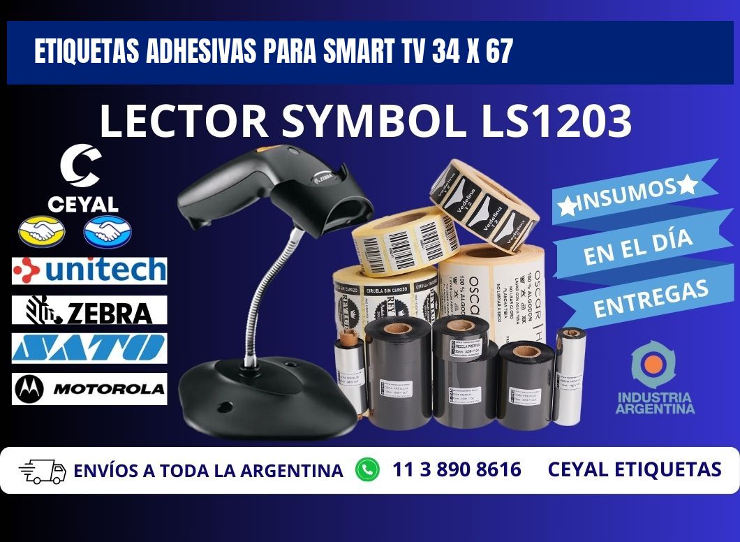 ETIQUETAS ADHESIVAS PARA SMART TV 34 x 67