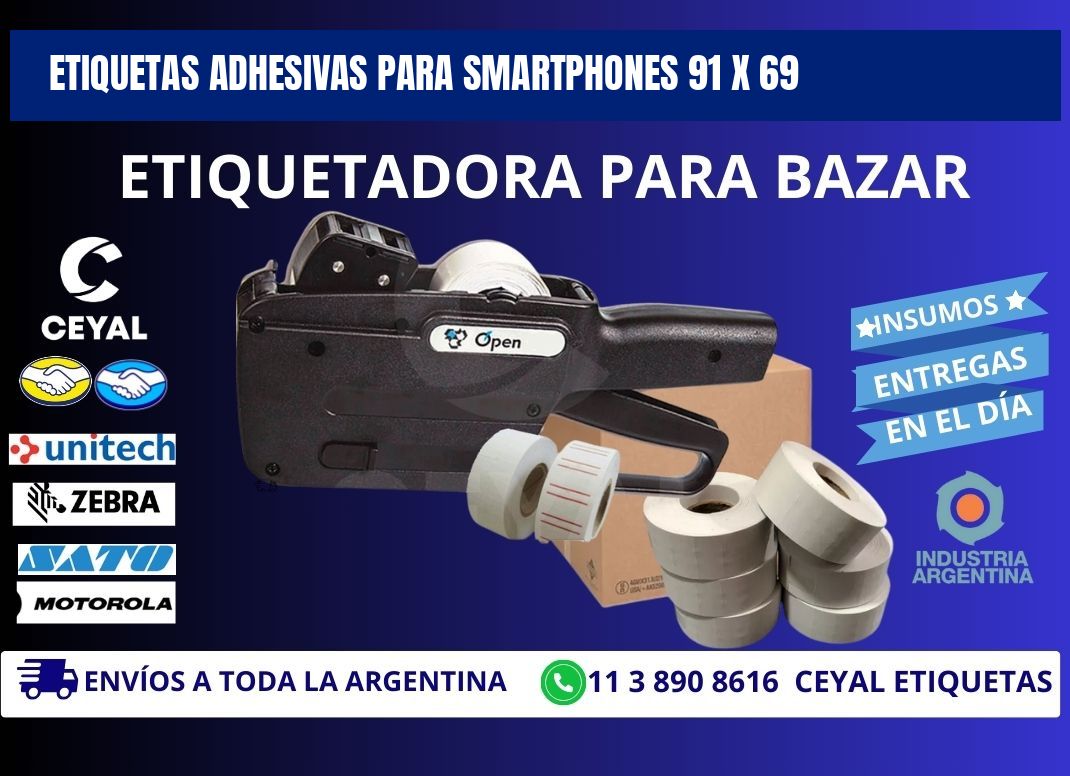 ETIQUETAS ADHESIVAS PARA SMARTPHONES 91 x 69