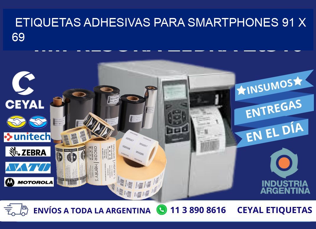 ETIQUETAS ADHESIVAS PARA SMARTPHONES 91 x 69