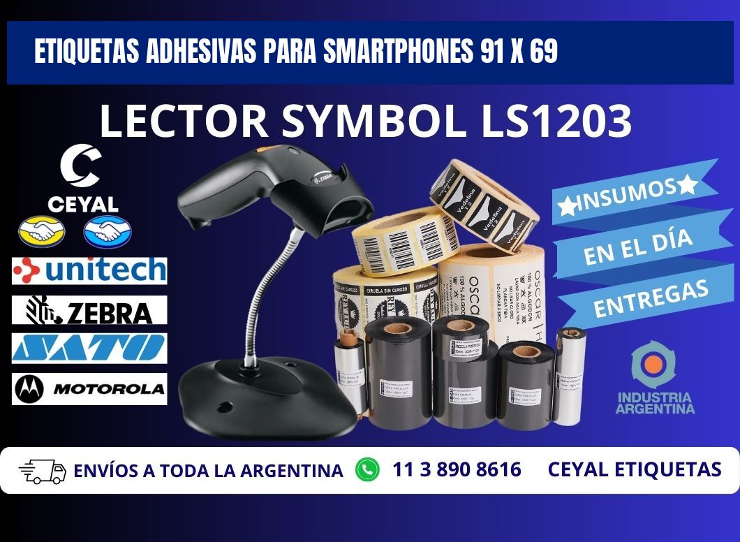 ETIQUETAS ADHESIVAS PARA SMARTPHONES 91 x 69