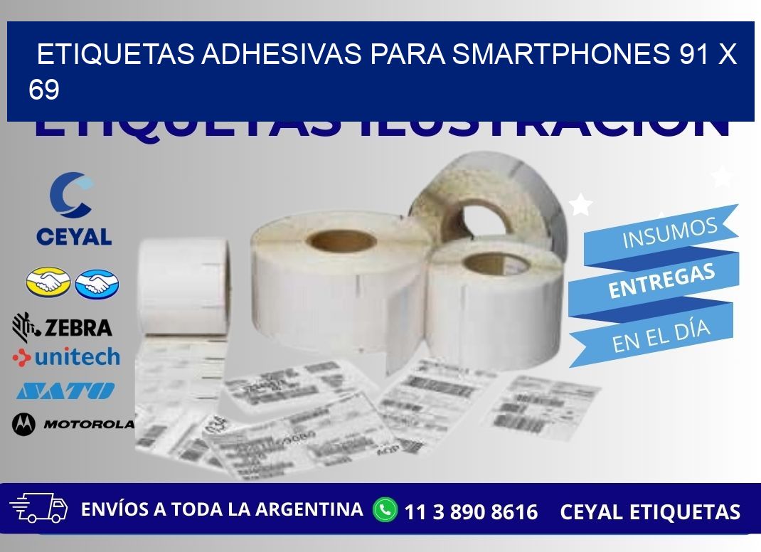 ETIQUETAS ADHESIVAS PARA SMARTPHONES 91 x 69