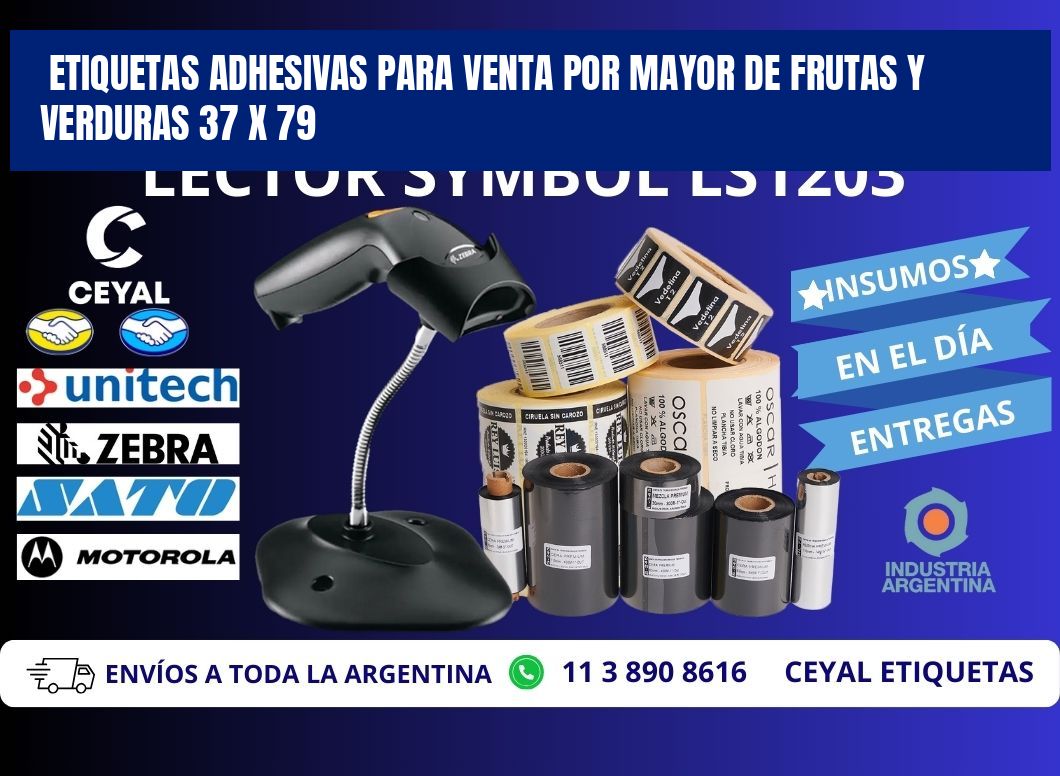 ETIQUETAS ADHESIVAS PARA VENTA POR MAYOR DE FRUTAS Y VERDURAS 37 x 79