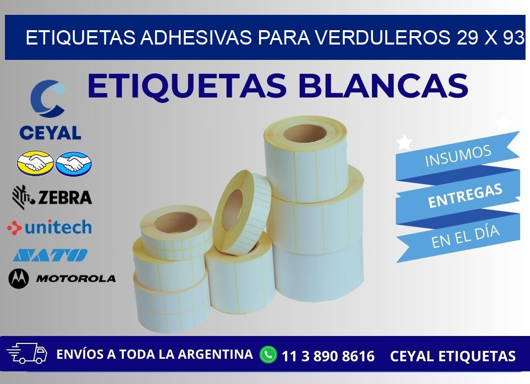 ETIQUETAS ADHESIVAS PARA VERDULEROS 29 x 93